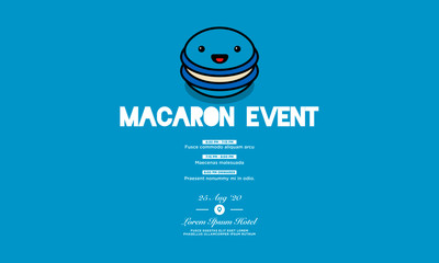 Obraz premium Macaron Event Invitation Design with Where and When Details