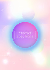 Holographic background with liquid shapes. Dynamic bauhaus gradient with memphis fluid elements.