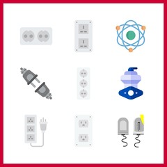 9 energy icon. Vector illustration energy set. atom and motor icons for energy works