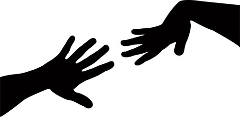 Fototapeta premium a pair hands silhouette vector