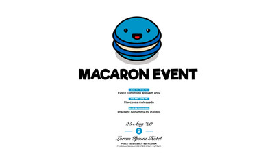 Macaron Event Invitation Design with Where and When Details