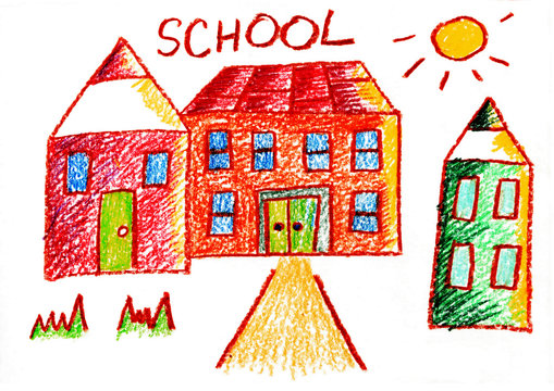 Back to scool Kids drawing style Children drawing