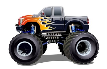Cartoon Monster Truck isolated on white background © Mechanik