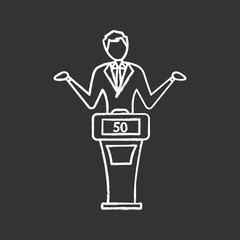 Quiz show fail chalk icon