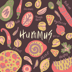 Hummus vector handdrawn objects