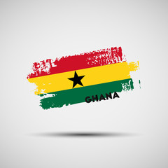 Grunge brush stroke with Ghanaian national flag colors