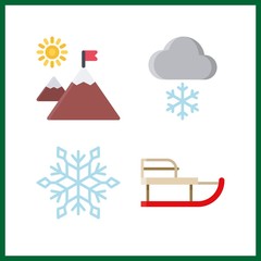 Naklejka premium 4 snow icon. Vector illustration snow set. snowing and snowflake icons for snow works