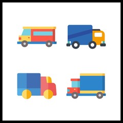 4 logistic icon. Vector illustration logistic set. truck and van icons for logistic works