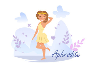 Aphrodite Vector. Cartoon. Isolated art on white background. Flat © annaviolet
