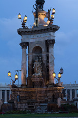 The fountain on the square in Barcelona - 251555344