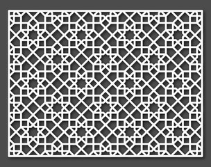Decorative panel for laser cutting. Vector oriental style ornament.
