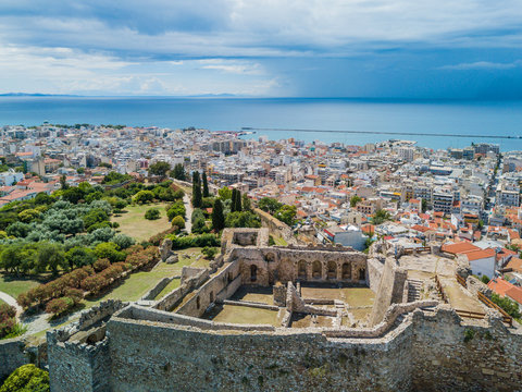 Aerial photo of medieval fortress in Patras, Peloponnese, Greece