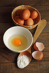 Cooking with eggs and flour