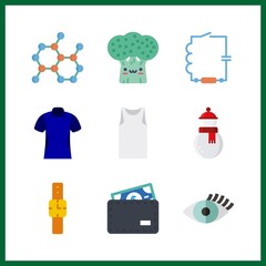 9 closeup icon. Vector illustration closeup set. shirt and sleeveless icons for closeup works