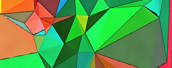 Conceptual abstract geometric background. Colored polygon pattern for creative design. Chaotic multicolor triangles texture. Unusual low poly composition. Bright graphic artwork.