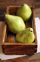  Three delicious green pears