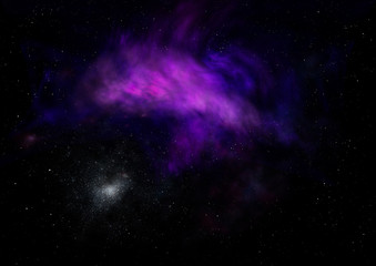 Naklejka premium Star field in space and a nebulae. 3D rendering