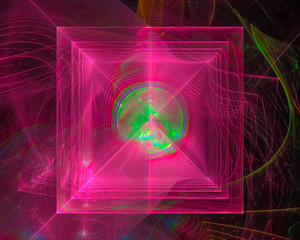 abstract digital fractal, fantasy design 