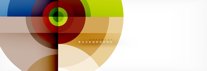 Obraz premium Minimal geometric circles and triangles abstract background, techno modern design, poster template