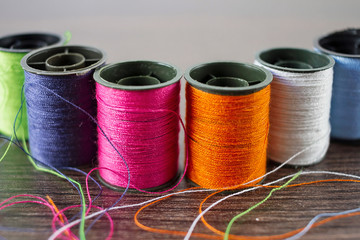 Thread spools in different colors