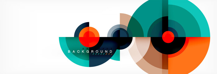 Fototapeta premium Circle geometric composition abstract background design, cover, template, brochure, flyer.