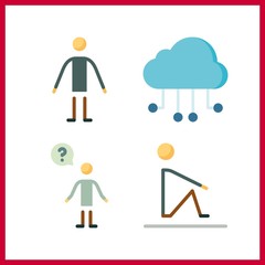 4 resources icon. Vector illustration resources set. cloud computing and human icons for resources works