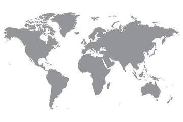 Fototapeta na wymiar World map gray