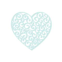   Heart, curl, design element. Vector illustration.