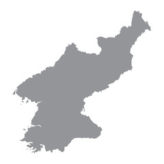 North Korea map gray