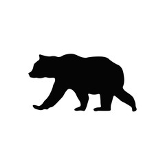 Bear silhouette on white background