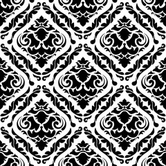 Damask floral seamless pattern. Vintage background, vector illustration, Victorian ornament.