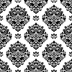 Damask floral seamless pattern. Vintage background, vector illustration, Victorian ornament.