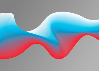 abstract Vector illustration with Russia flag in the form of wave