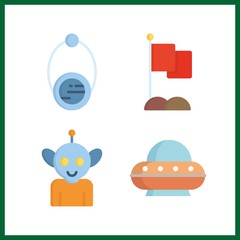 4 star icon. Vector illustration star set. ufo and alien icons for star works