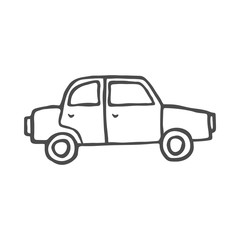 Car doodle. Vector illustration isolated on white background.