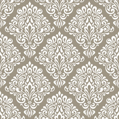 Damask floral seamless pattern. Vintage background, vector illustration, Victorian ornament.