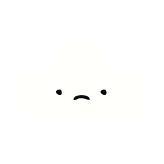 flat color retro cartoon white cloud