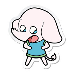 sticker of a cute cartoon elephant