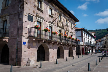 Fototapeta na wymiar Town Hall in the picturesque village of Baztan, Navarre, Northern Spain