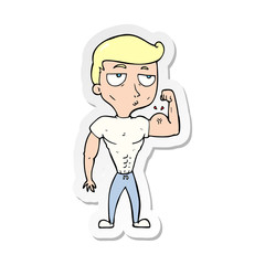 sticker of a cartoon gym man