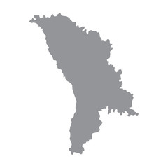 Moldova map in gray on a white background
