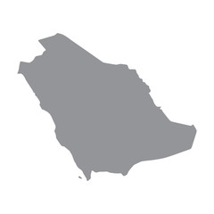 Saudi Arabia map in gray on a white background