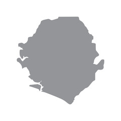 Fototapeta premium Sierra Leone map in gray on a white background