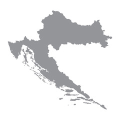 Croatia map in gray on a white background