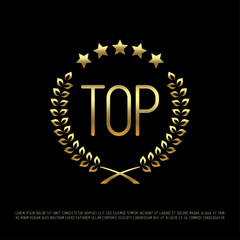 Gold laurel wreath icon