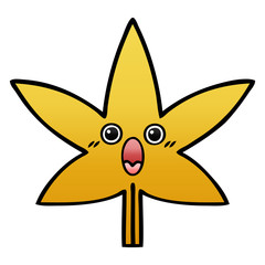 gradient shaded cartoon autumnal leaf