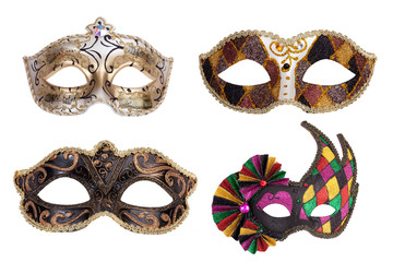 Four different theatrical masks
