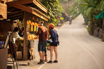 Mae Kampong Market and homestay  Huai Kaeo, Mae On District, Chiang Mai thailand.