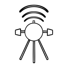 line drawing cartoon satellite