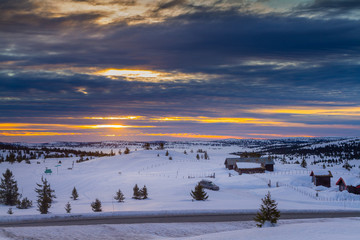 Naklejka premium sunrise in Oppland Norway